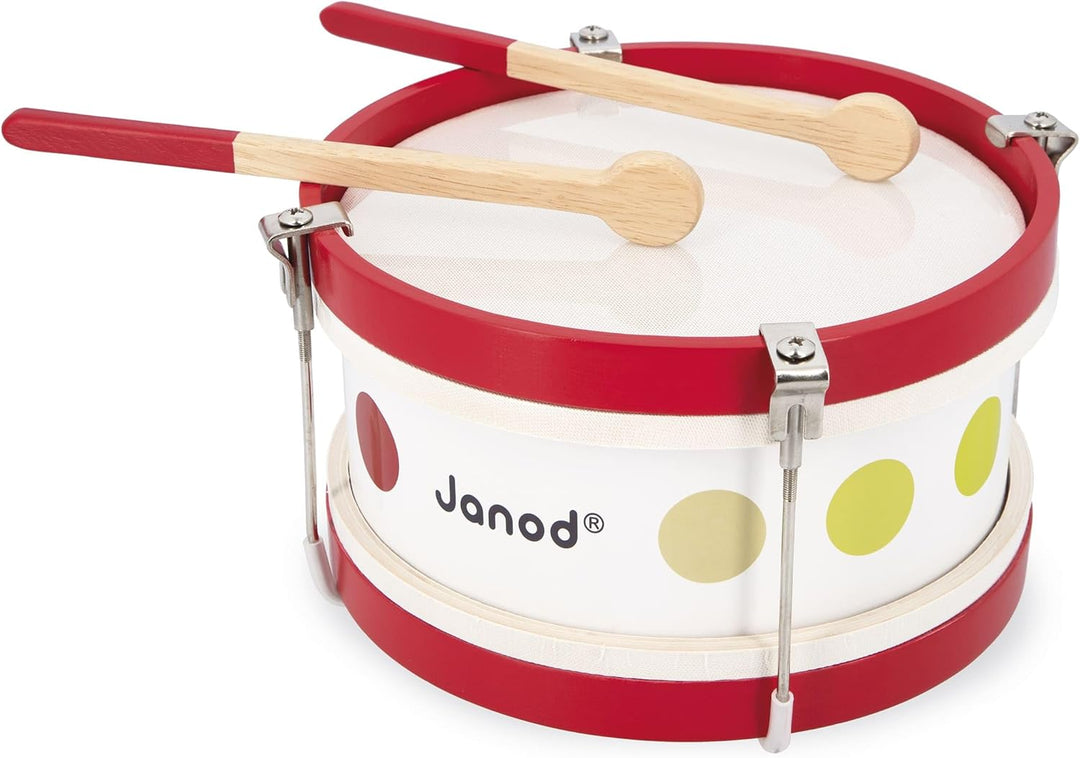 Janod - My First Confetti Holz-Trommel, Kinder-Musikinstrument, Spielzeugnachbildung und Spielzeug f