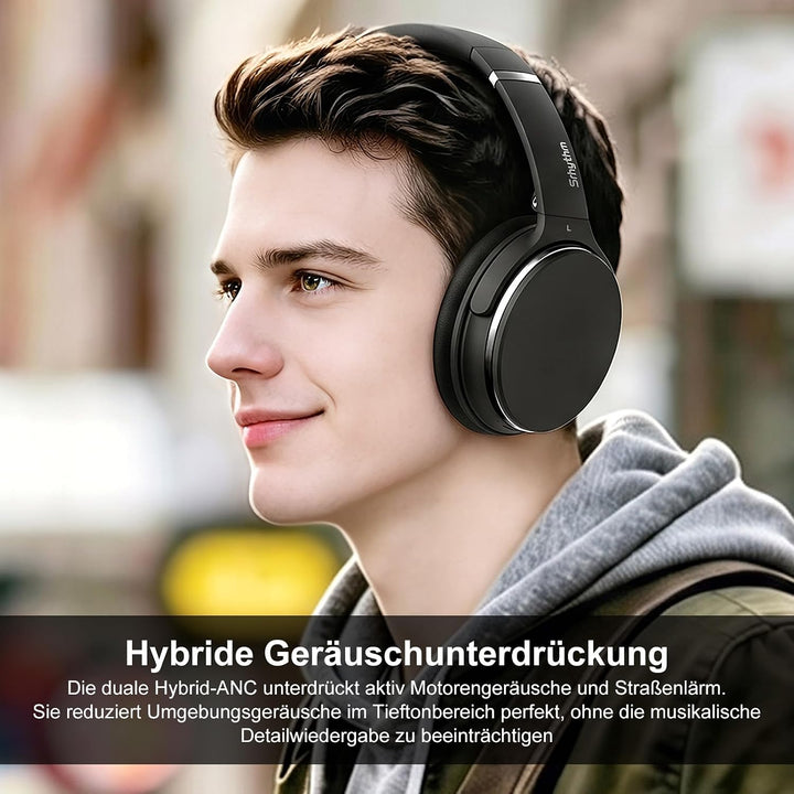 Noise Cancelling Kopfhörer Leichte,Srhythm NC25 Over Ear ANC Kopfhoerer Bluetooth Kabellos Faltbar m