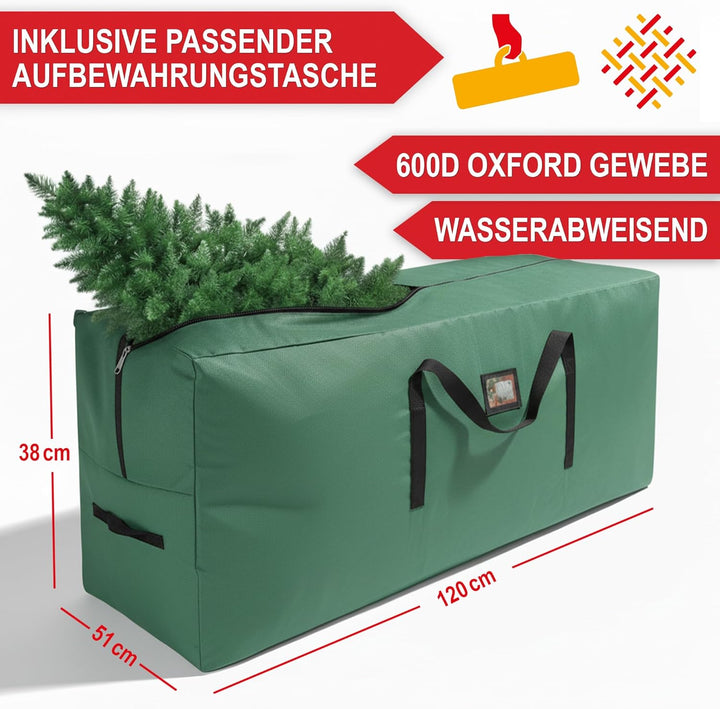 Künstlicher Weihnachtsbaum in Premium Qualität mit FSC-zertifiziertem Holzständer (Brandneu) – Natur