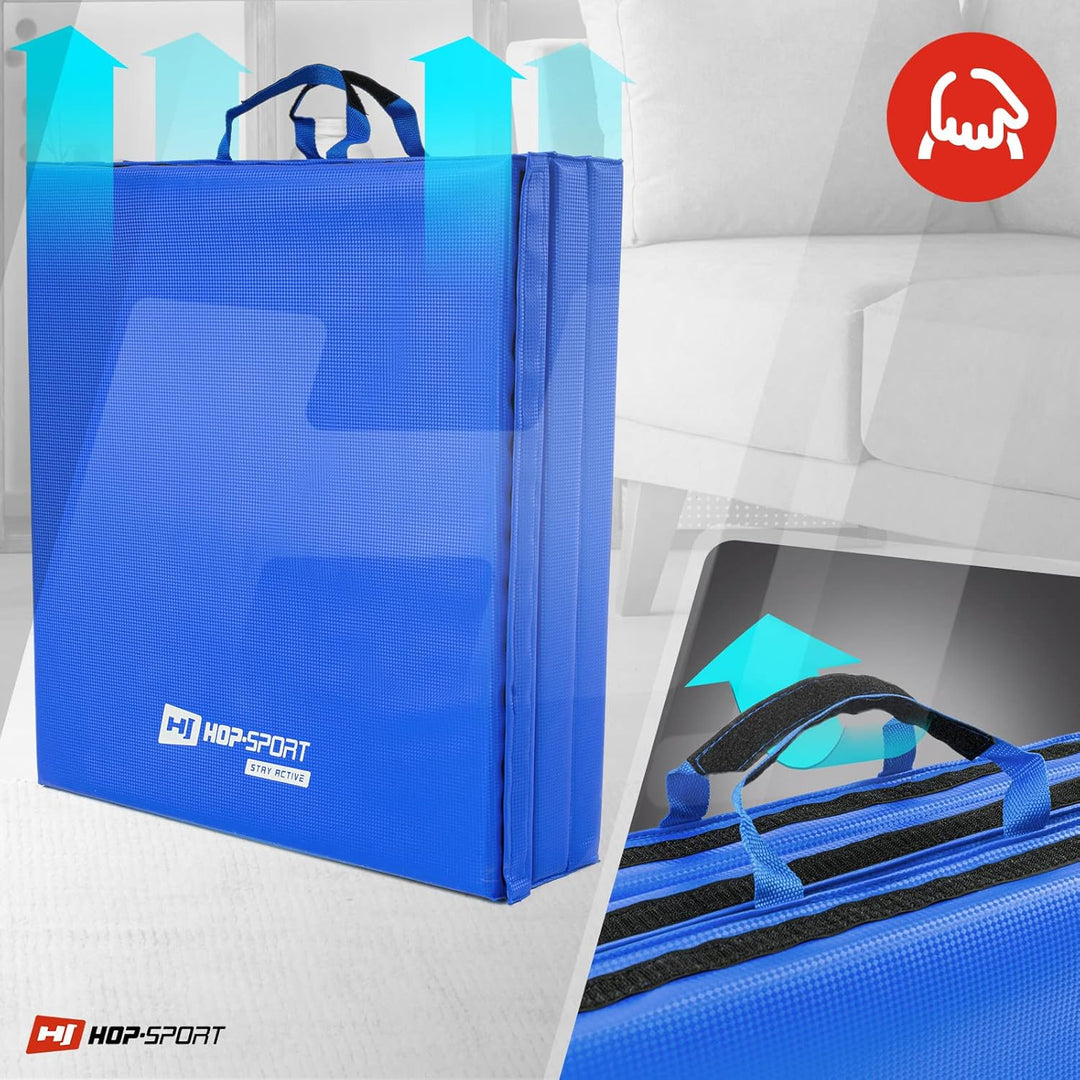 Hop-Sport Turnmatte klappbar - Bodenweichmatte für zuhause 180x60x5cm - Fitnessmatte, Gymnastikmatte
