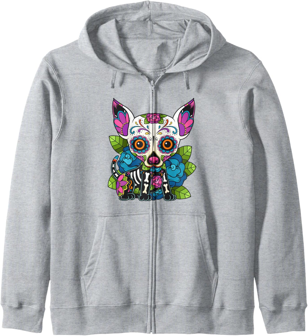 Chihuahua-Zuckerschädel Mexiko Hund Calavera Tag der Toten Kapuzenjacke