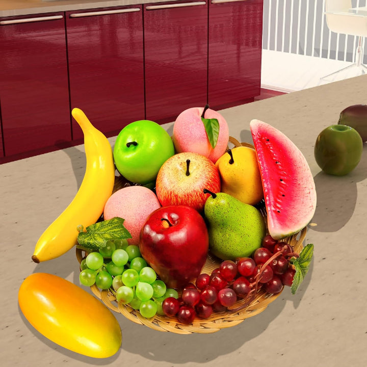 12 Stück künstliche Früchte, künstliche Früchte Set, Simulation Obst für zu Hause, Simulation Obst R