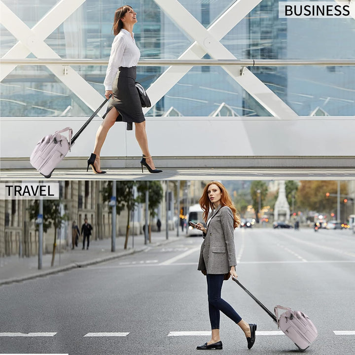 VANKEAN Rollende Laptoptasche Frauen mit Rädern, passend für bis zu 15,6 Zoll Rollende Aktentasche W