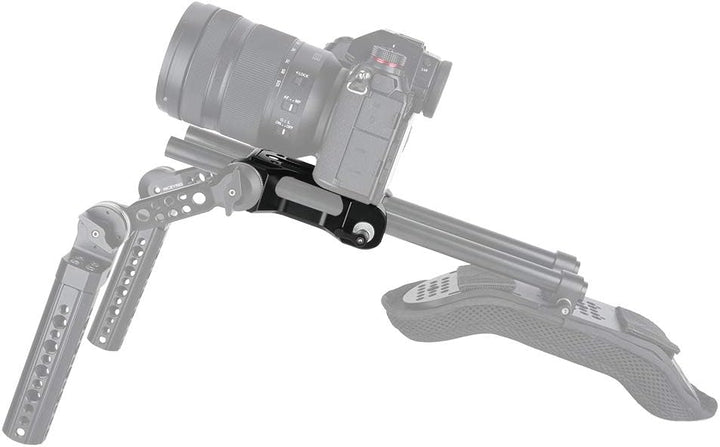 NICEYRIG Grundplatte mit Rosettenhalterung und 15 mm Stabklemme für Canon C100/C300/C500 Sony FS7/FS