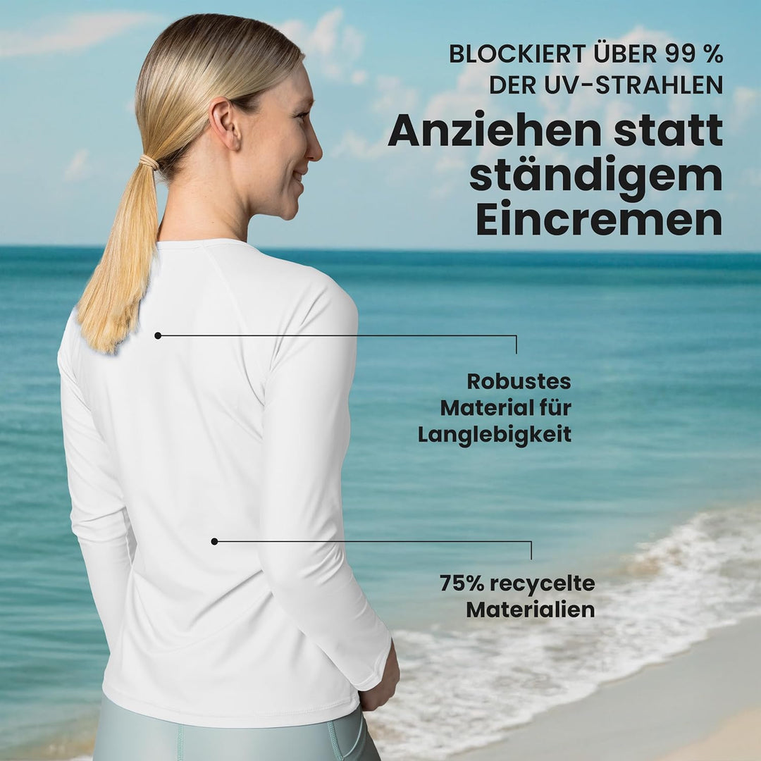 iQ-UV Sportshirt Damen Langarm – Elastisches UV Shirt für Damen für Wasser & Sport – Rash Guard mit