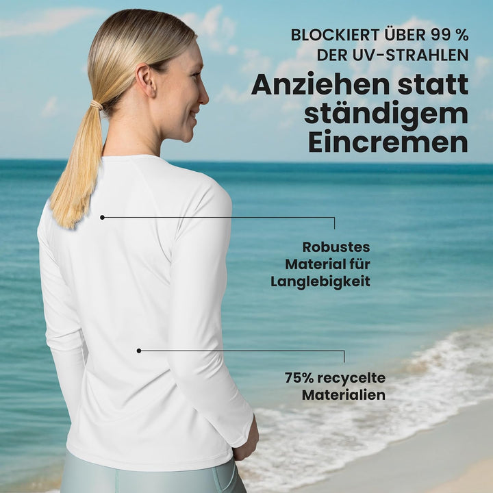 iQ-UV Sportshirt Damen Langarm – Elastisches UV Shirt für Damen für Wasser & Sport – Rash Guard mit
