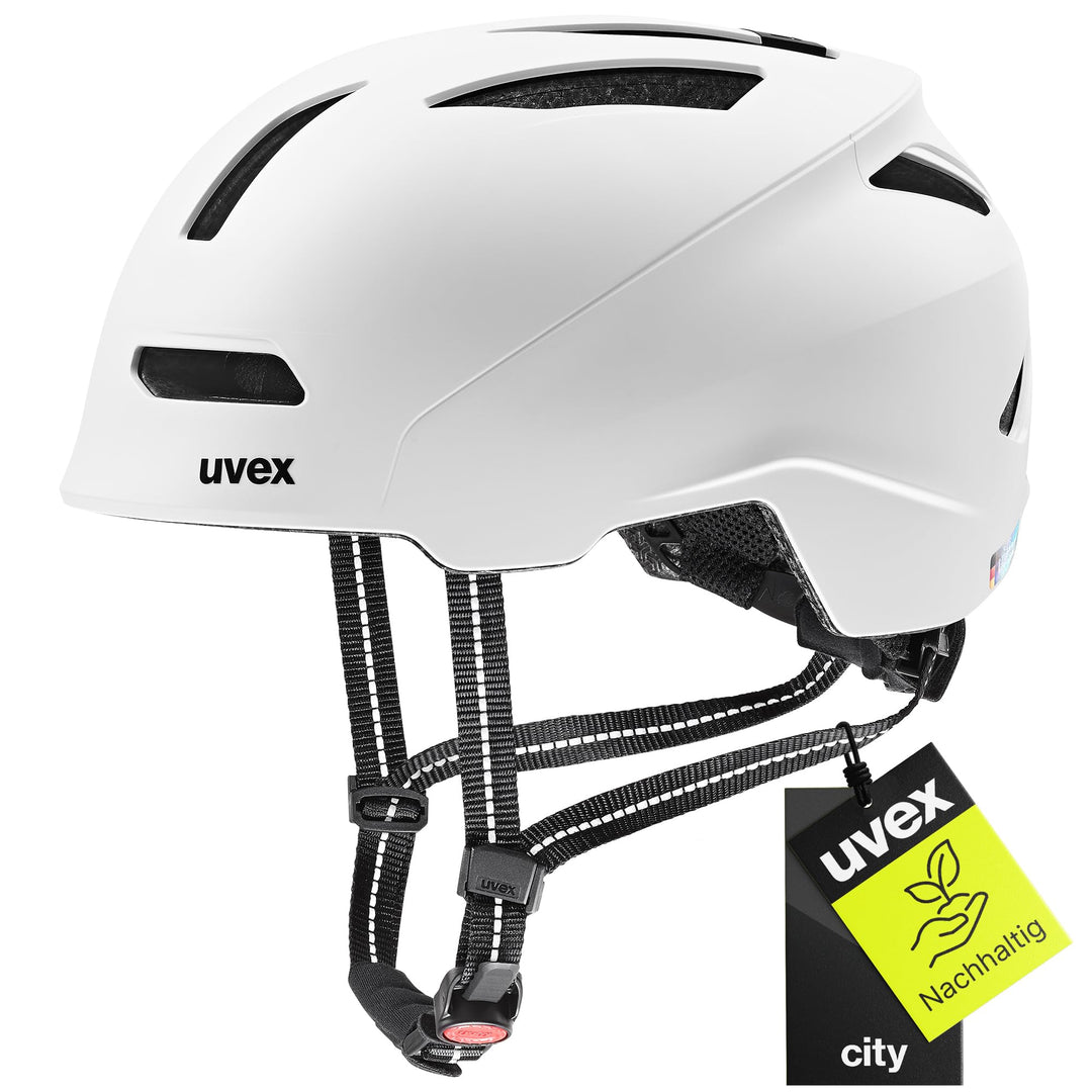 uvex urban Planet - nachhaltiger Fahrradhelm für Damen und Herren 54-58 cm Single white matt, 54-58