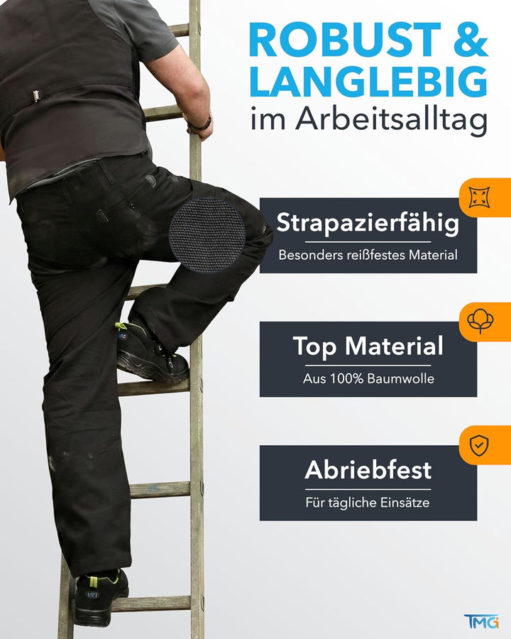 TMG Zunfthose Herren ohne Schlag – Dachdeckerhose aus 100% Baumwolle mit viel Stauraum, Zimmermannsh