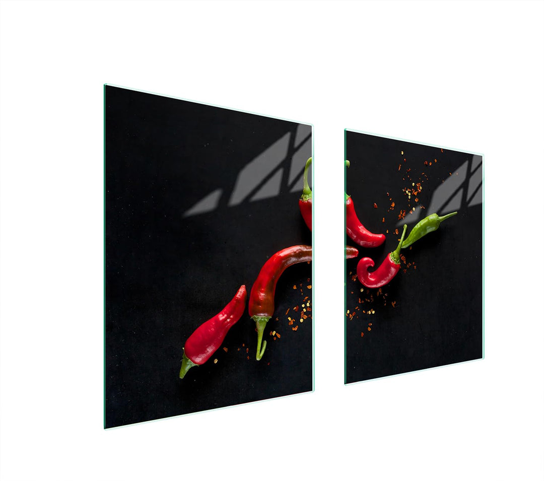 TMK ArtDeko Herdabdeckplatte 2 Teilig 40x52 + 45x52 cm - Spritzschutz Herdabdeckung – Herdschutz aus