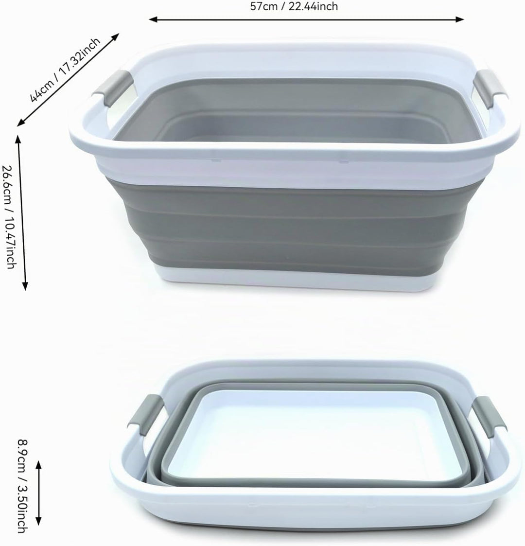 SAMMART 41L Collapsible Plastic Laundry Basket - Foldable Pop Up Storage Container/Organizer - Porta