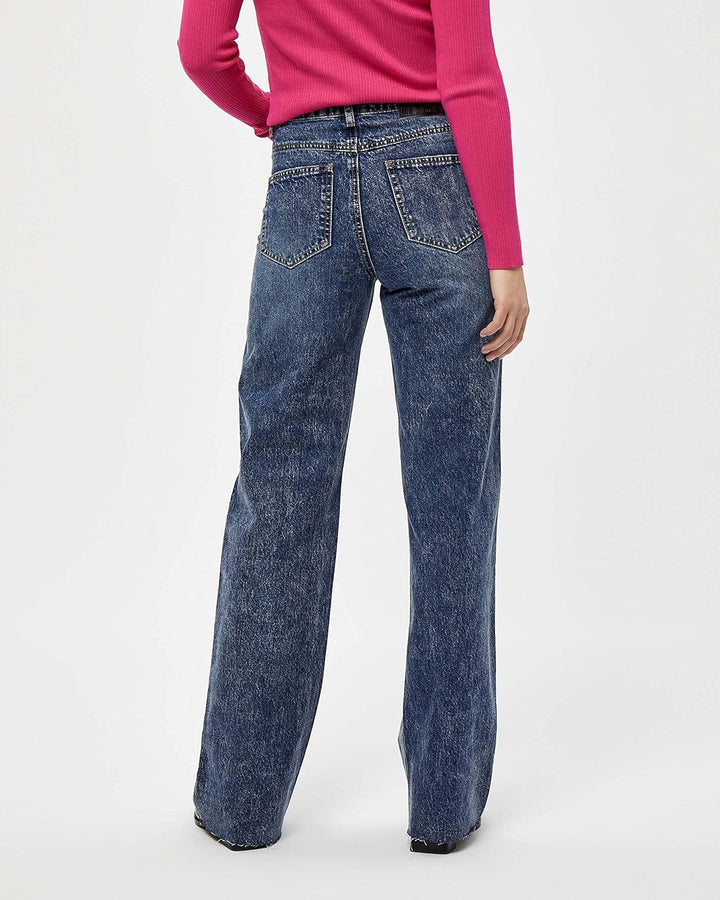 Desires Damen Koral Jeans mit weitem Bein 42 Dunkelblau, 42 Dunkelblau