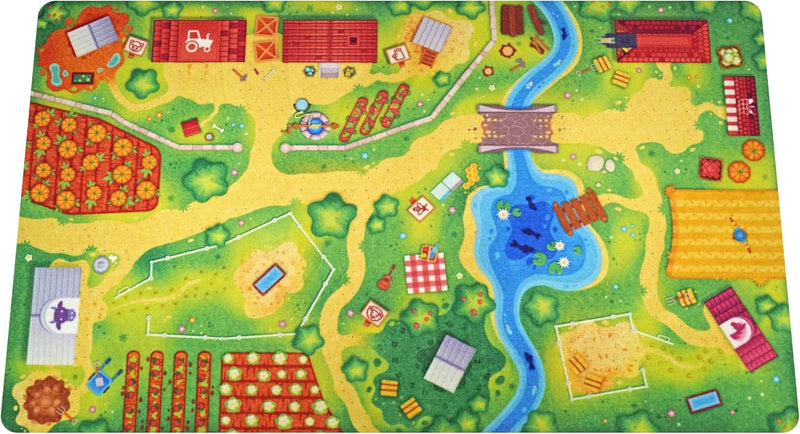 HuggyPlay Spielteppich Bauernhof Kinderteppich 90 x 150 cm, Bauernhof