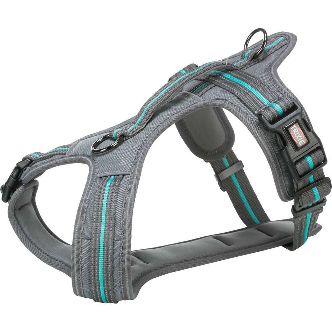 Trixie Fusion Reisegeschirr, Graphit/Ozean, M-L: 61-75 cm/30 mm, Nylon