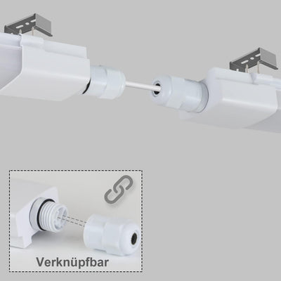 CBJKTX Feuchtraumleuchte LED 120CM Werkstattlampe - 36W 3960LM Deckenlampe IP65 Wasserfest Kellerlam