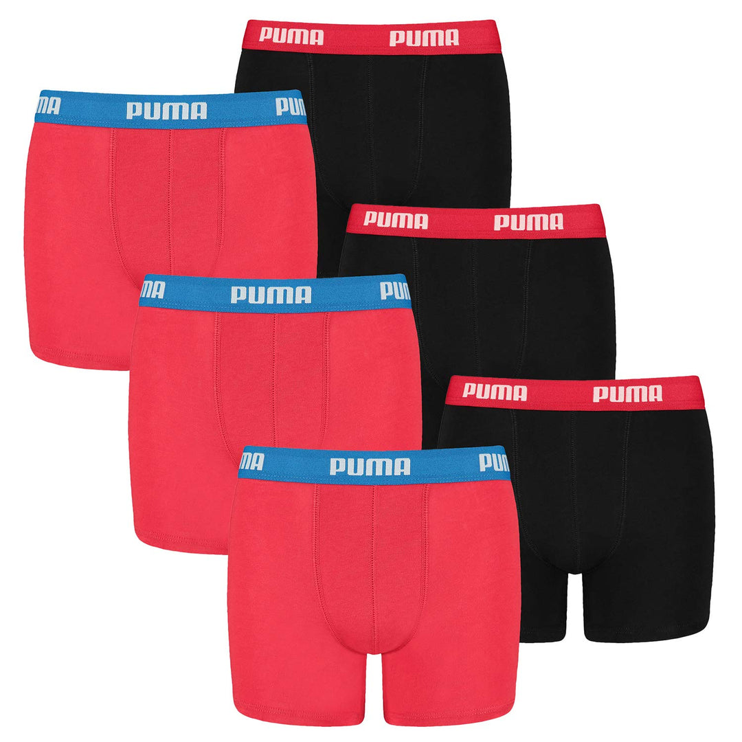 PUMA Boxer Boxershorts Men Herren Everyday Unterhose Unterwäsche 6er Pack 786 - Red / Black S, 786 -