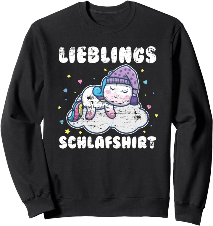 Fantasy Nachthemd Magisches Einhorn Lieblings Schlafshirt Sweatshirt