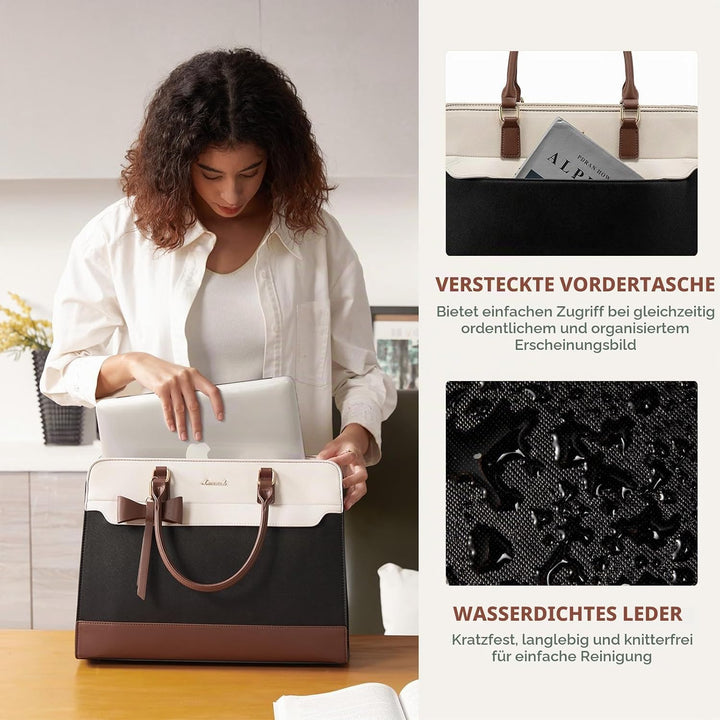 LOVEVOOK Handtasche Damen Gross, 15,6 Zoll Laptoptasche Arbeitstasche Elegant Uni Tasche Schultasche