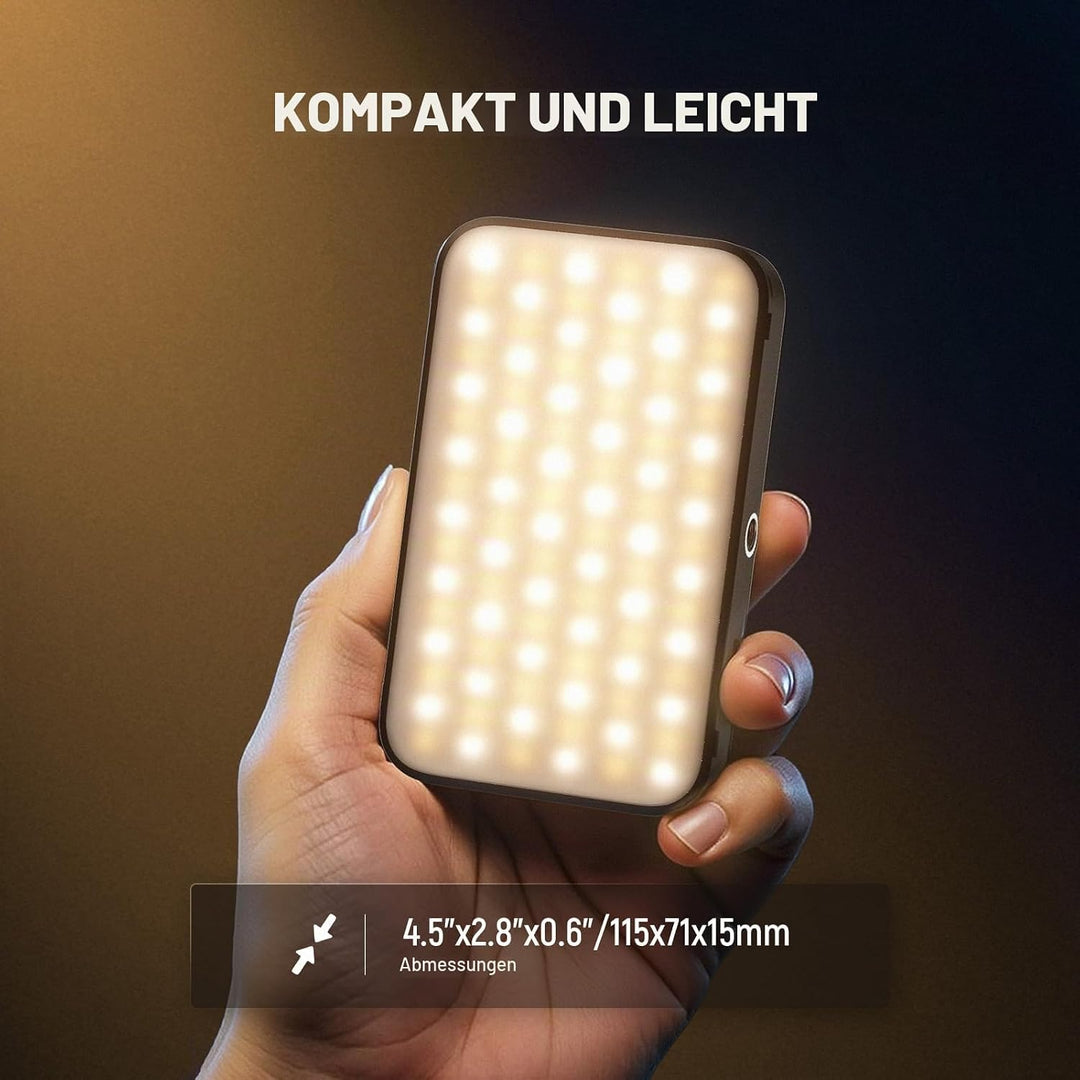 NEEWER Entry Level Version Magnetisches Selfie Licht kompatibel mit iPhone, 2500-9000K CRI80 2000mAh