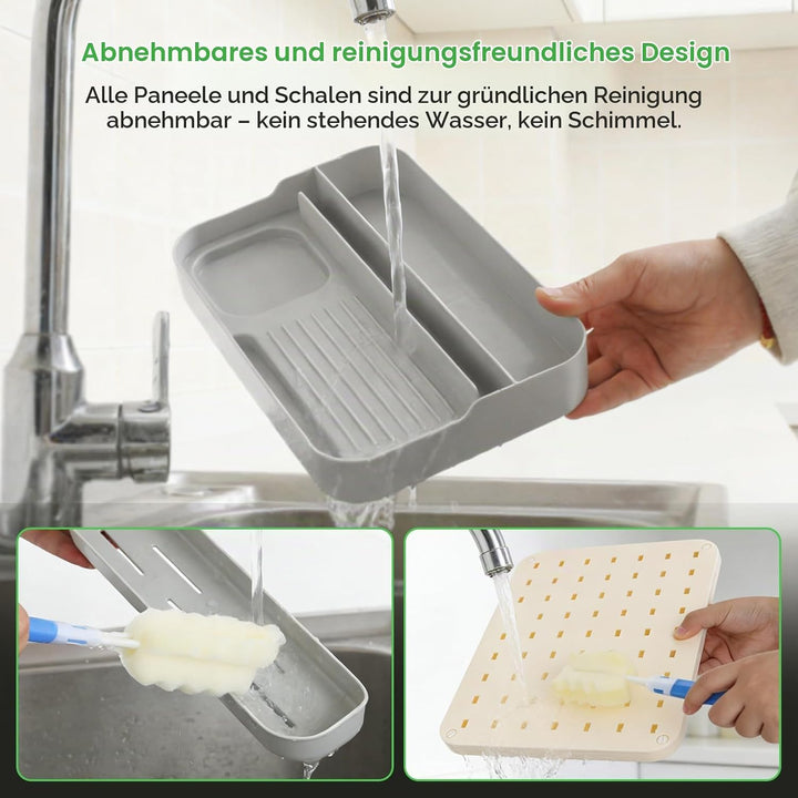 AiQInu Flaschentrockner mit Spülmittelfach, Vertikaler Abtropfständer für Babyflaschen &amp; Sauger, Org