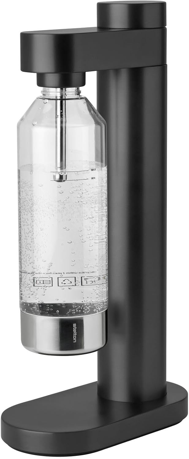 Stelton CO2 Carbonator, Brus Wassersprudler Schwarz Metallic