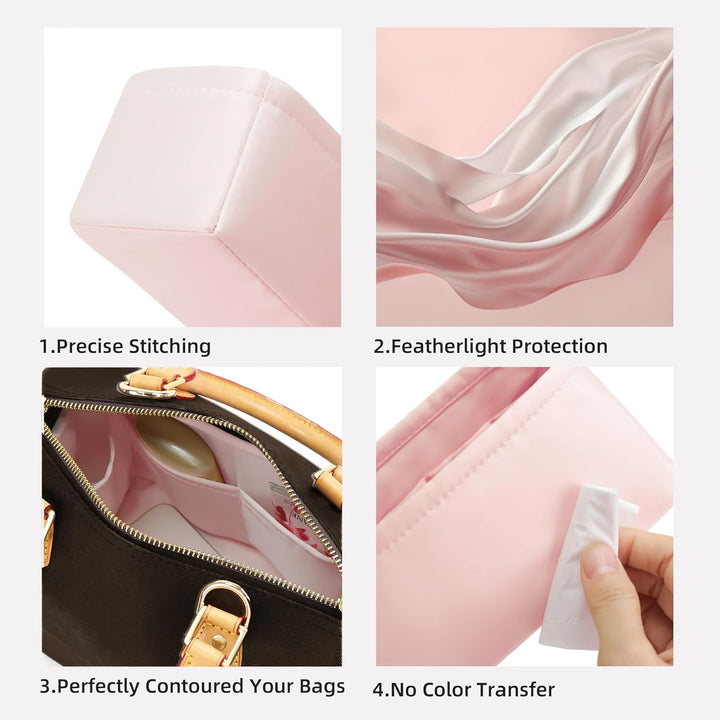 DGAZ Handtaschen Organizer Einsatz, Seide Handtaschenorganisator für LV Speedy Nano/20/25/30/35/40/4