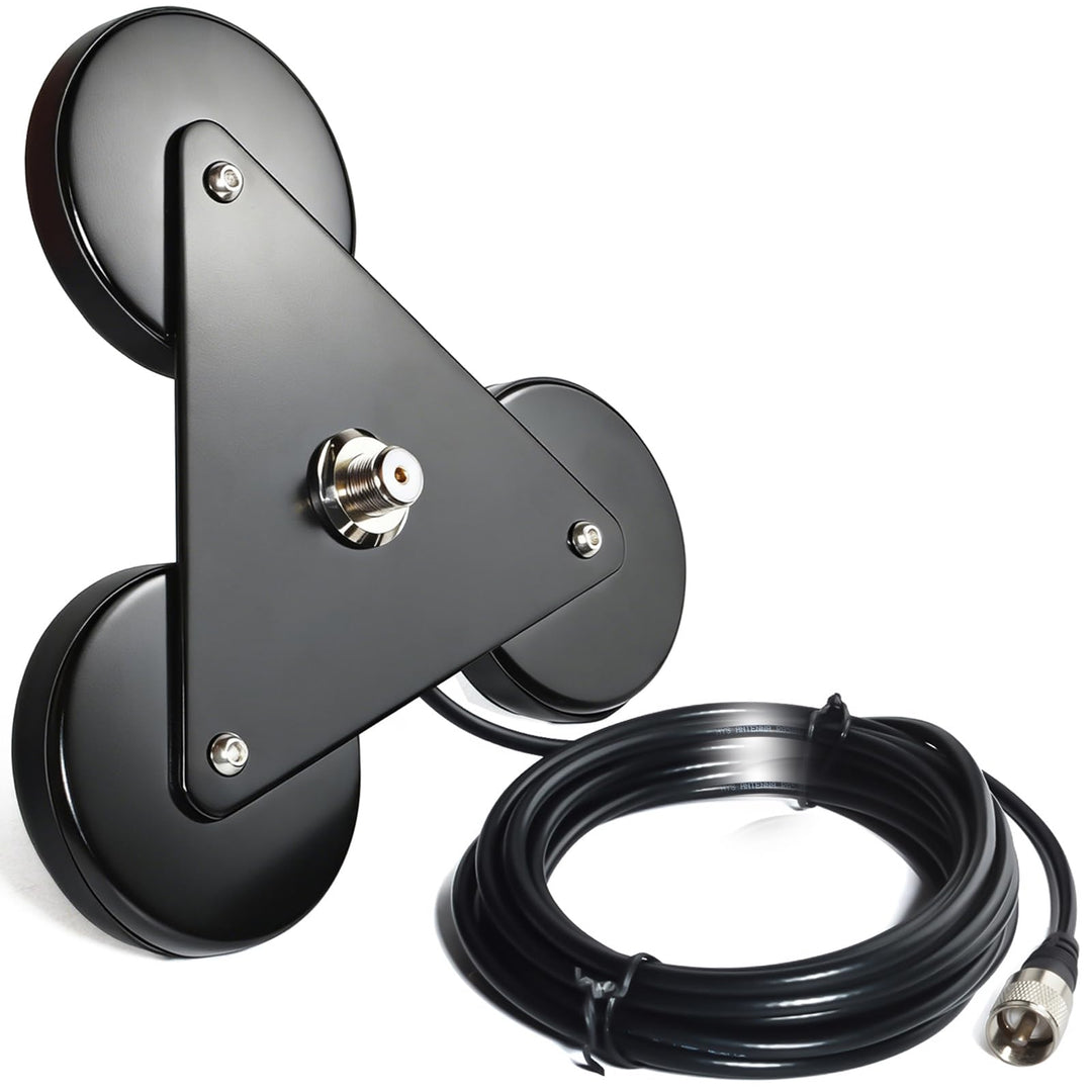 HYS CB-Antennen-Magnethalterung Magnetbasis 5 m RG58-Kabel, PL259-Stecker im Lieferumfang enthalten