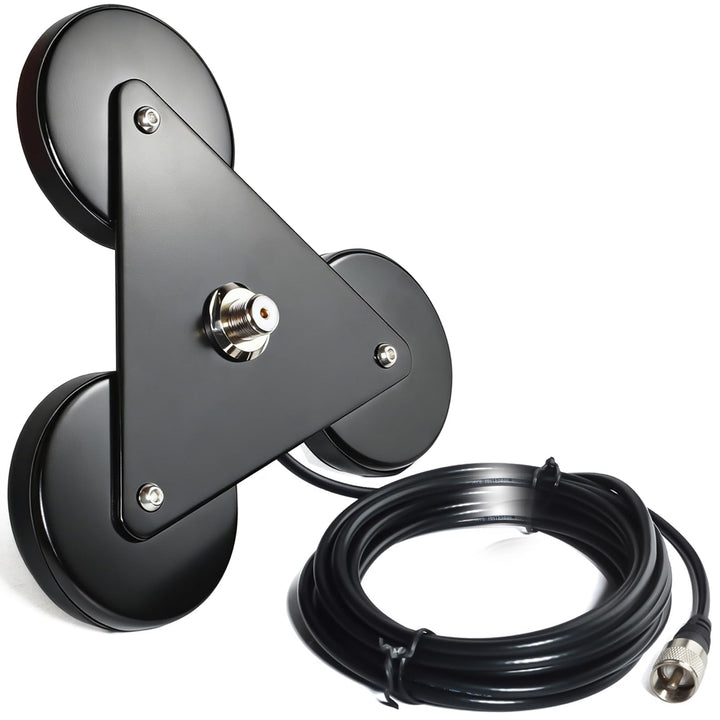 HYS CB-Antennen-Magnethalterung Magnetbasis 5 m RG58-Kabel, PL259-Stecker im Lieferumfang enthalten