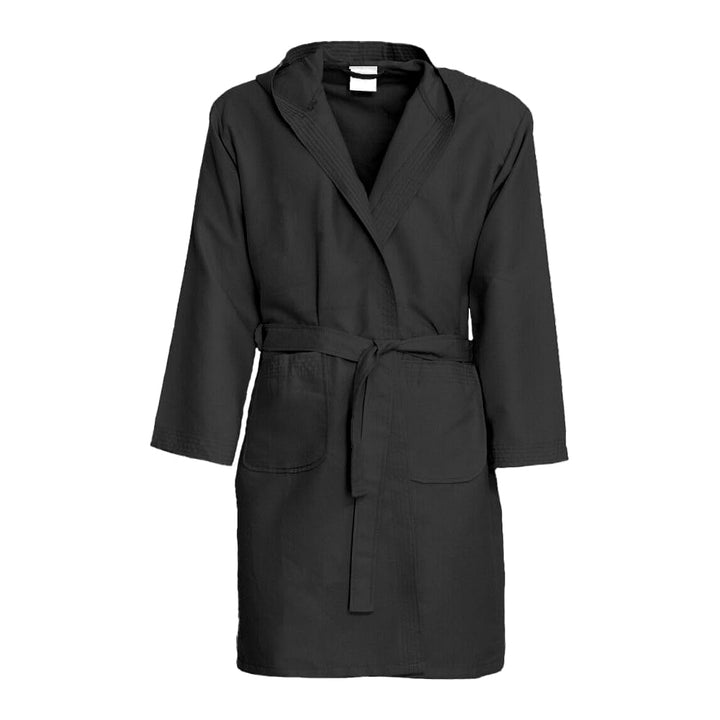 Dorian Home Bademantel aus Mikrofaser für Damen und Herren, Unisex, mit praktischen Taschen und Kapu