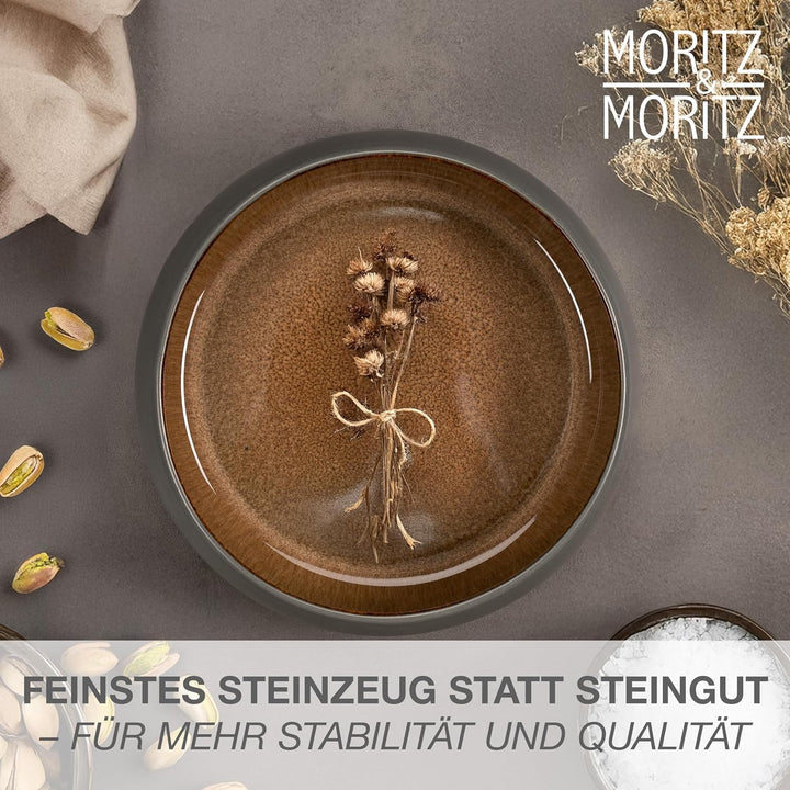 Moritz & Moritz SOLID Servierschale Beige - Grosse Schale aus hochwertigem Steinzeug, Modern & Zeitl