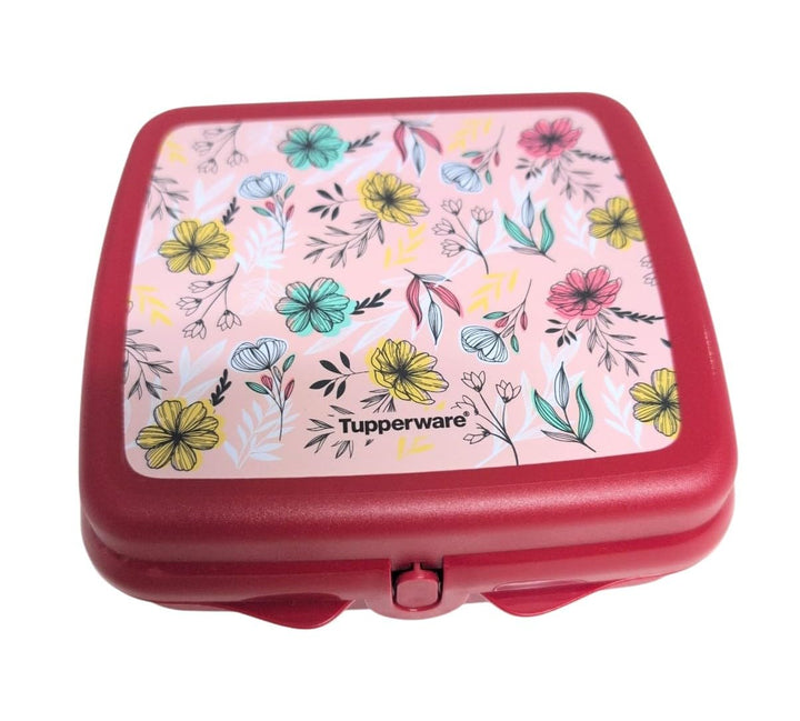 Tupperware Sandwich-Box Aufbewahrungsbox Brotdose quadratisch mit Scharnier und Verriegelung (dunkel