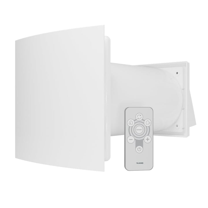 Vlano Dezentrale Wohnraumlüftung mit Wärmerückgewinnung, 125 mm, mit Fernbedienung, Temperatursensor