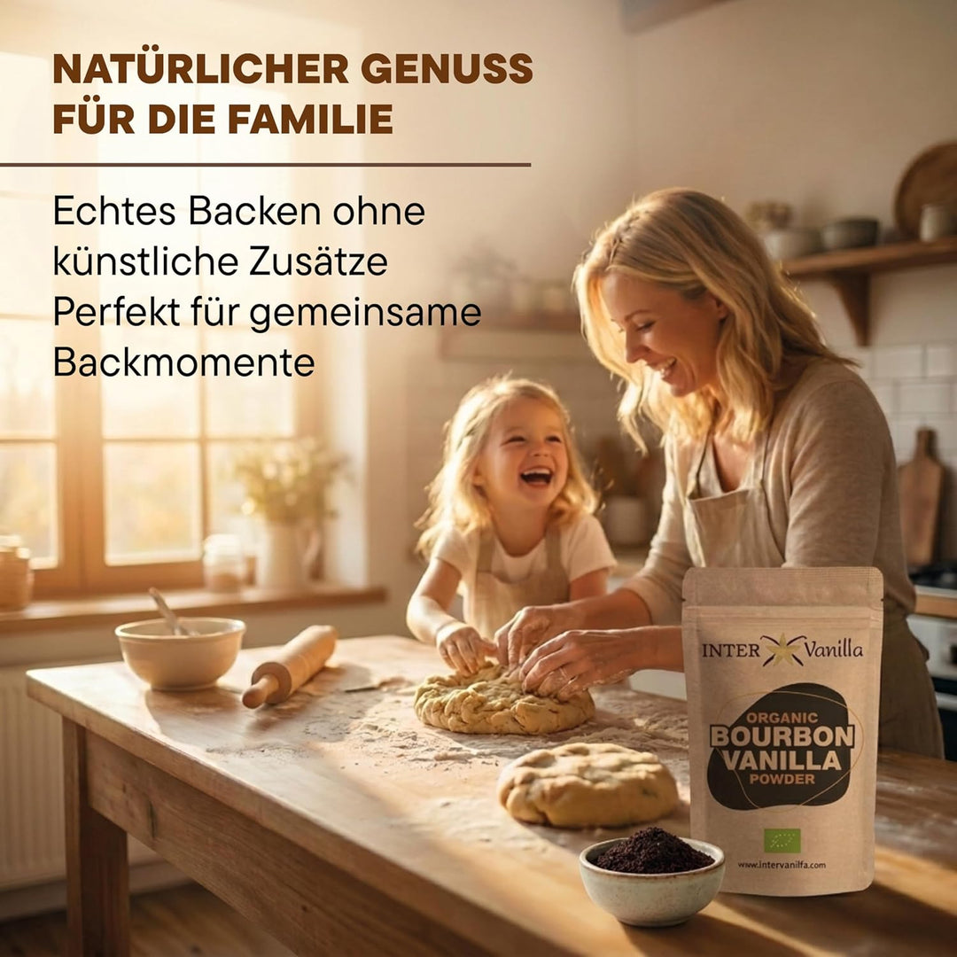 InterVanilla BIO Bourbon Vanillepulver, 50g Bourbon Vanille Pulver gemahlen. Vanilla Powder aus Mada