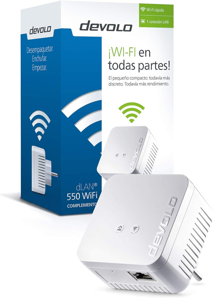 Devolo 9630 dLAN 550 WiFi Bridge 802.11b/g/n an Wandsteckdose anschliessbar