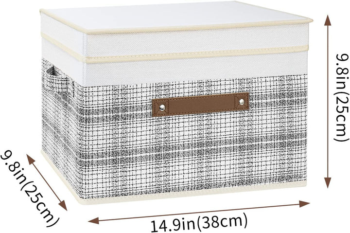 TYEERS Faltbare Aufbewahrungsbox mit Deckel, Stoff, Patchwork-Design, Kisten Aufbewahrung mit Deckel