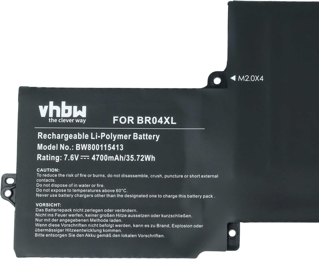 vhbw Akku kompatibel mit HP EliteBook Folio 1020 G1-X0F50US, Folio 1020 G1-X3R41US Notebook (4700mAh