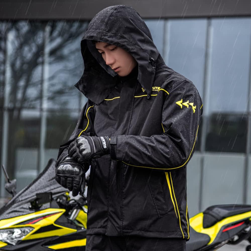 Lixada Wasserdichter Motorrad-Regenanzug für Männer und Frauen, Radfahren, Regenbekleidung, Jacke un