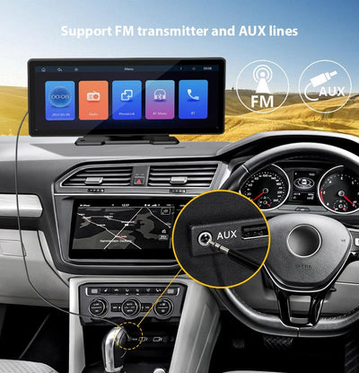 Sunweyer Tragbarer Apple CarPlay-Bildschirm und Android Auto Wireless Display Autoradio, 9,3-Zoll-HD