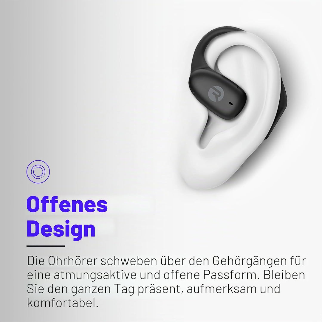 Raycon Essential Open Earbuds - True Wireless Open Ear Bluetooth 6.0 Kopfhörer, ultraleicht, Komfort