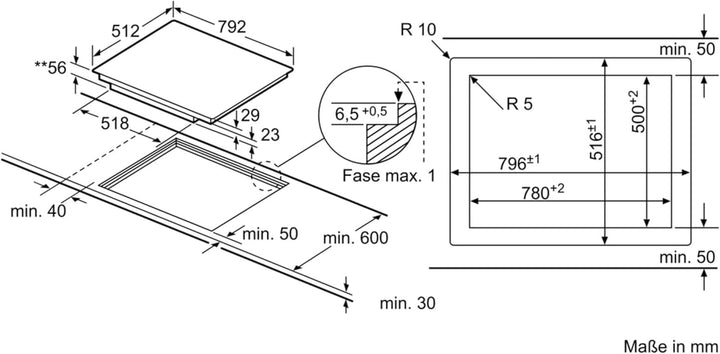 Bosch Hausgeräte PXY801KW1E Serie 8 Smartes Induktionskochfeld (autark), 80 cm breit, FlexInduction