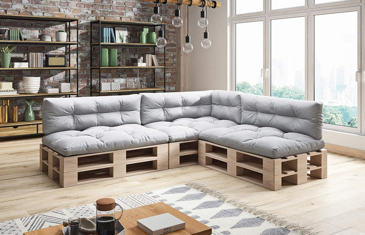 sunnypillow Palettenkissen 7er Set für Europaletten Indoor und Outdoor Palettenpolster Palettensofa