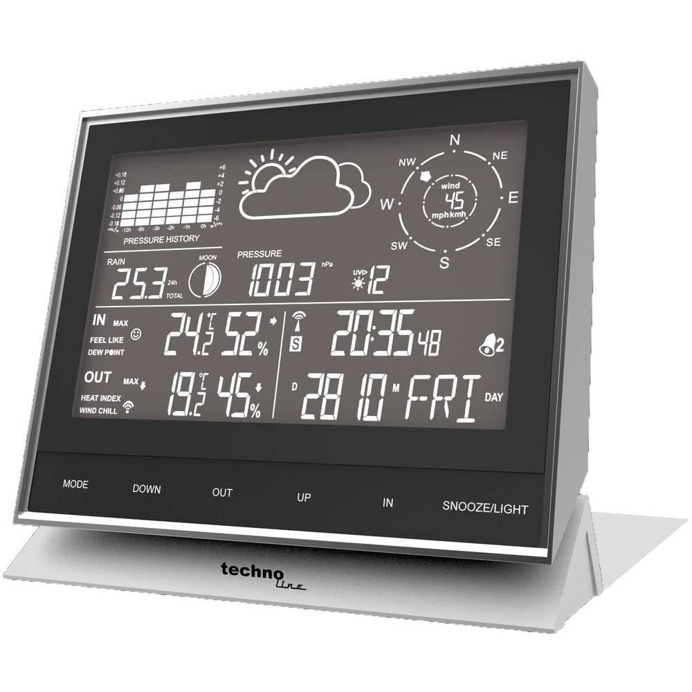 Technoline WS 1700 moderne Wetterstation mit allen relevanten Daten zur aktuellen Wetterlage, mit nü