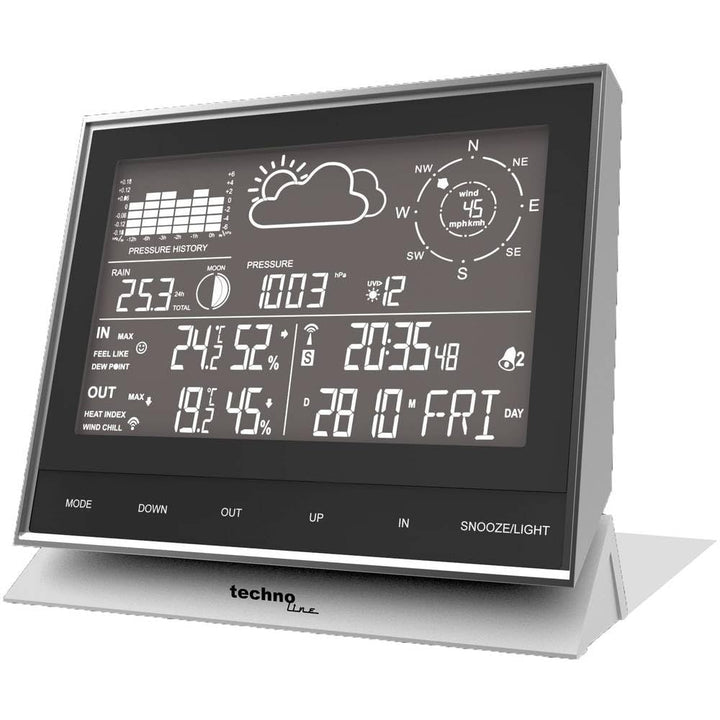 Technoline WS 1700 moderne Wetterstation mit allen relevanten Daten zur aktuellen Wetterlage, mit nü