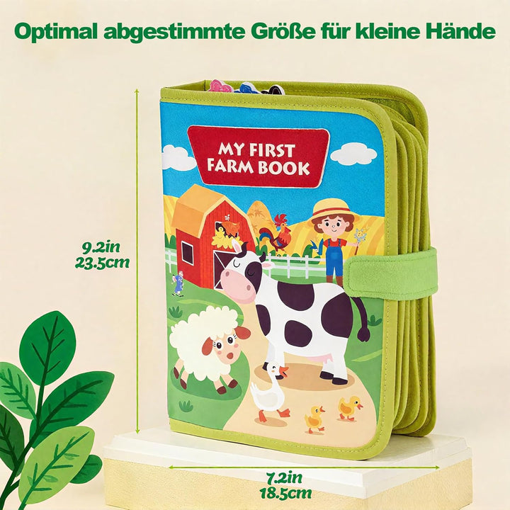 KOGMOW Busy Board Montessori Spielzeug ab 1 Jahr, Quiet Book mit Bauernhof Thema, Montessori Spielze