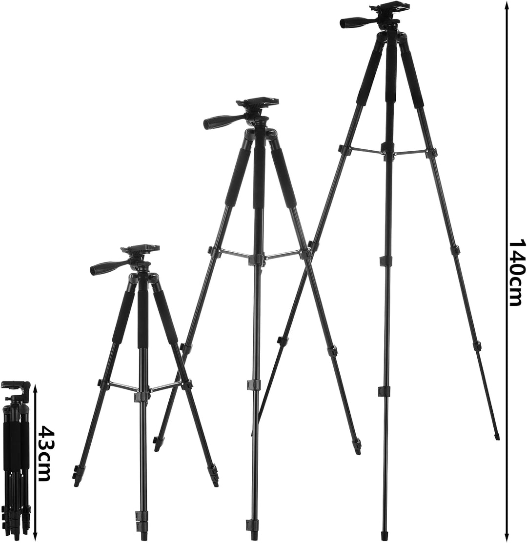 ASelected Kamerastativ mit abnehmbarem Kopf, universeller Ständer für Canon, Nikon und Handy, Alumin