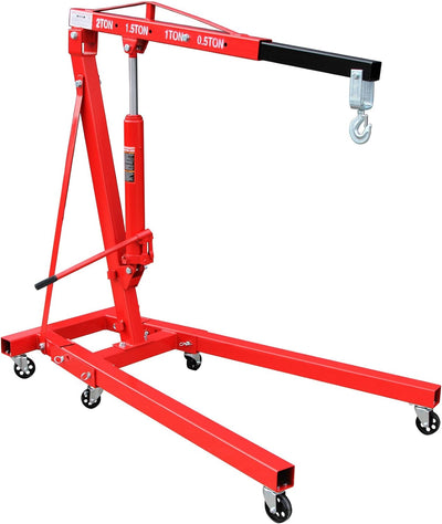 otgerlensker products Motorständer Motorhalter 900 KG mit 6 Rädern + Motorheber Motorkran mit Haken