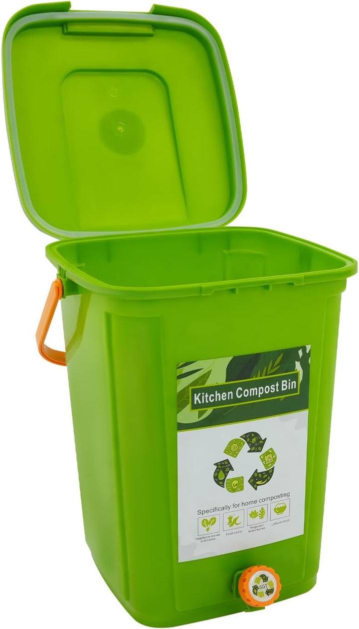 Biomülleimer Küche Grosser, 20L Komposteimer Küche mit Doppeltes Deckeldesign - Geruchsdicht, Schnel