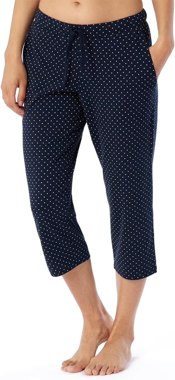 Schiesser Damen Schlafhose 3/4 lang kurz Baumwolle - Mix + Relax 36 Dunkelblau-gem._179270, 36 Dunke