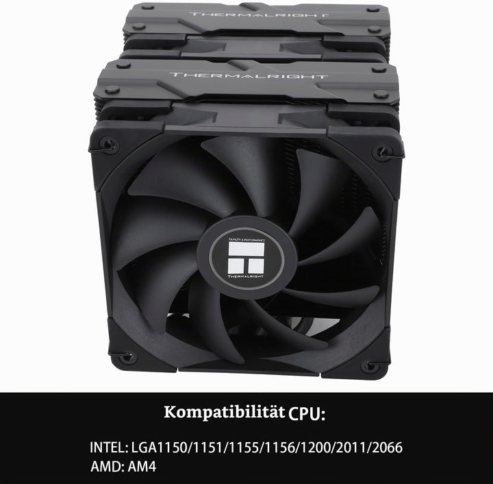 Thermalright Peerless Assassin 120 Black CPU-Luftkühler, 6 Heatpipes, zwei 120mm C12B PWM Lüfter, Al