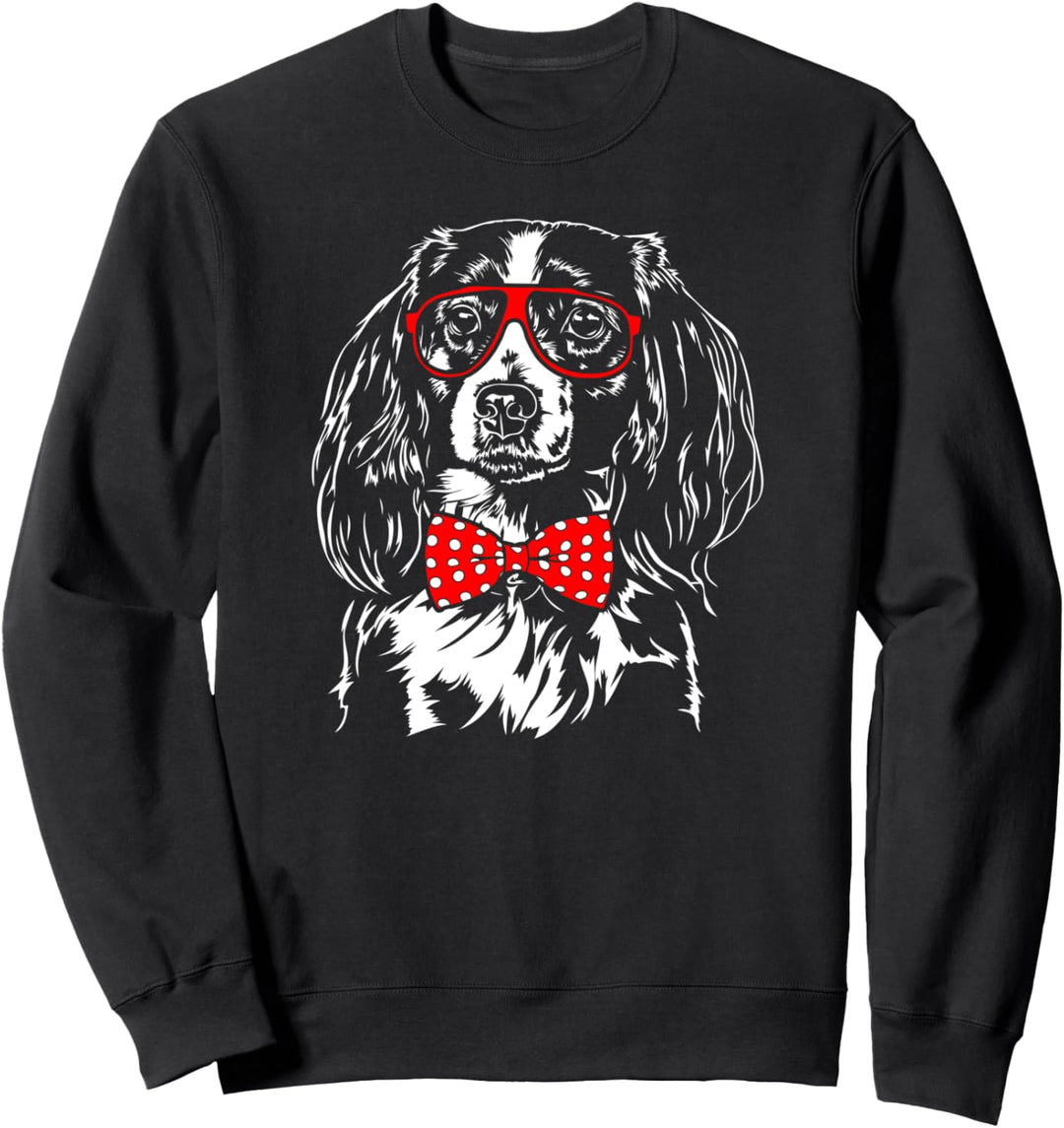 Lustiger Nederlandse Kooikerhondje Brille Kooike Hund Hunde Sweatshirt