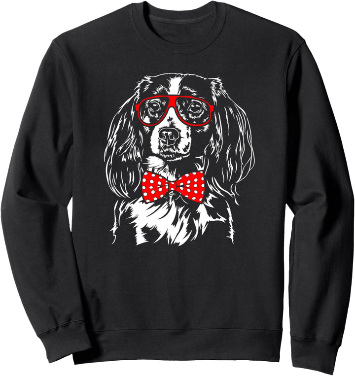 Lustiger Nederlandse Kooikerhondje Brille Kooike Hund Hunde Sweatshirt